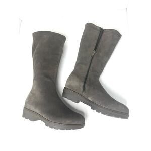 La Canadienne Villa Waterproof Faux Shearling gray Lined Tall Boot Women Sz 7.5